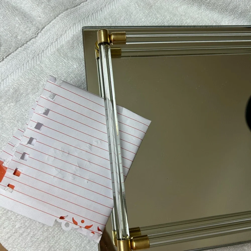 Elegant Clear and Gold Mirrored Tray